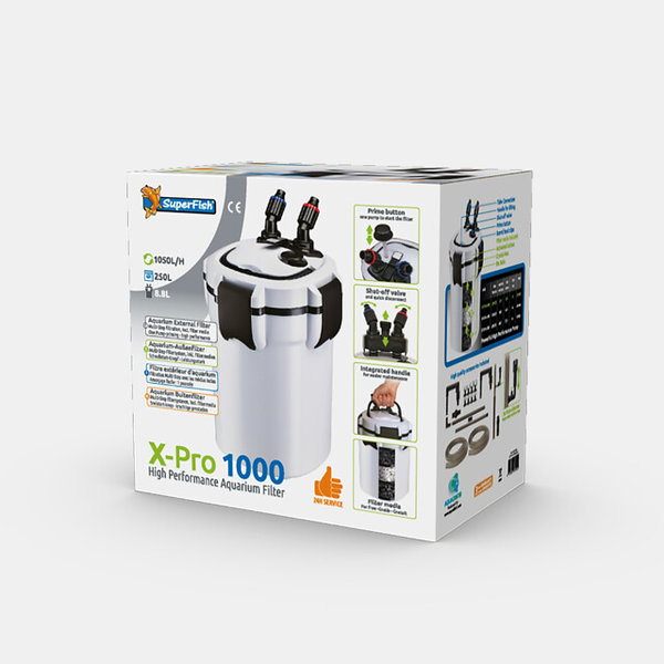 Aquarium Außenfilter X-Pro 1000 / Aquarien bis 250 Liter
