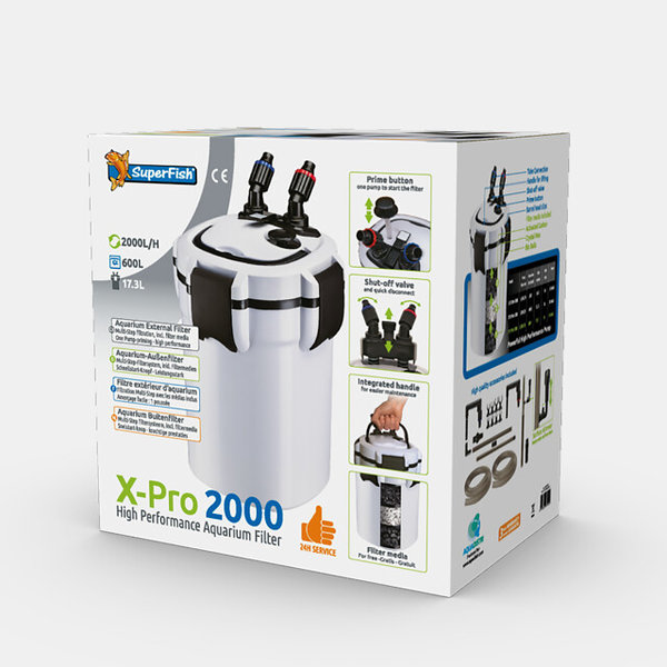 Aquarium Außenfilter X-Pro 2000 / Aquarien bis 600 Liter