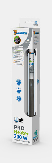 PRO Heizer Aquariumheizer 200 Watt für 60-125L thermoschockbeständiges Glas