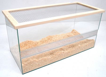 Nager Terrarium mit Holzabdeckung 60x30x35 cm