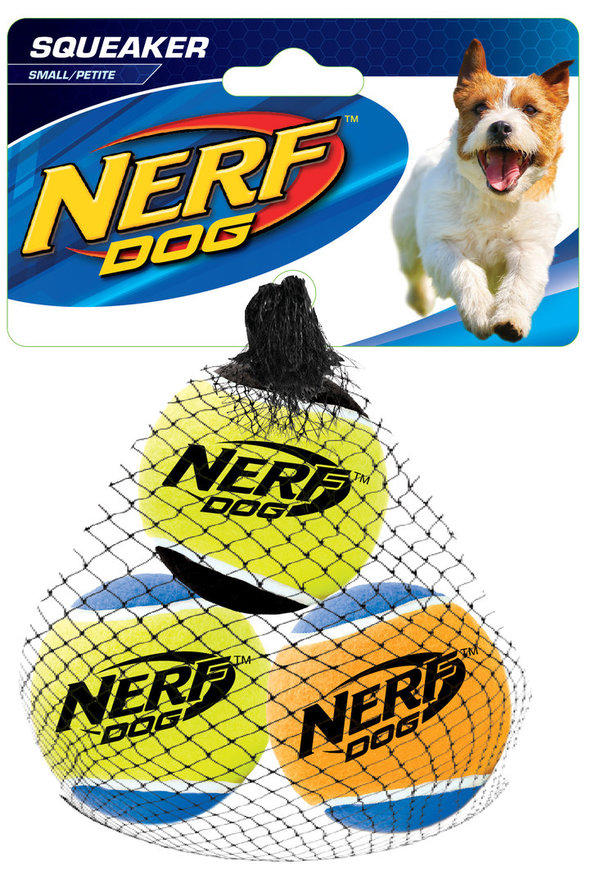Nerf Tennisbälle mit Quietscher, S, 3er Pack