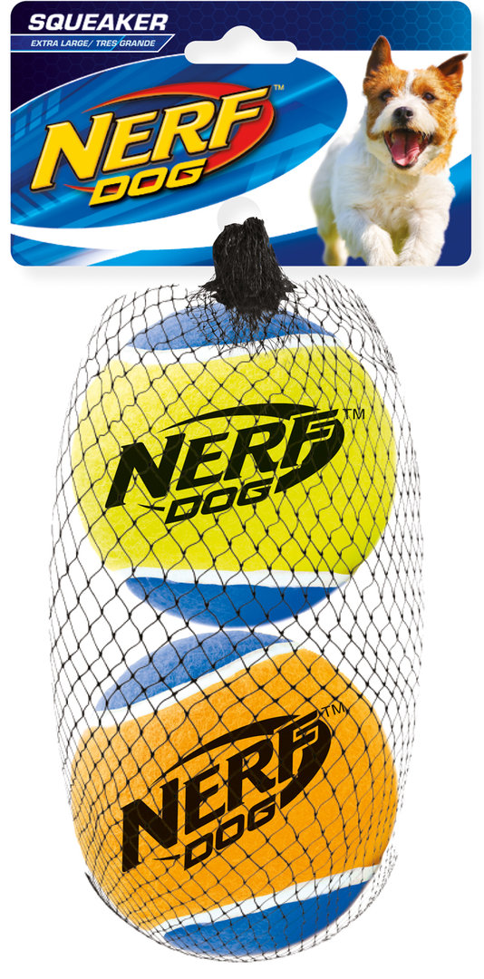 Nerf Tennisbälle mit Quietscher, L, 2er Pack
