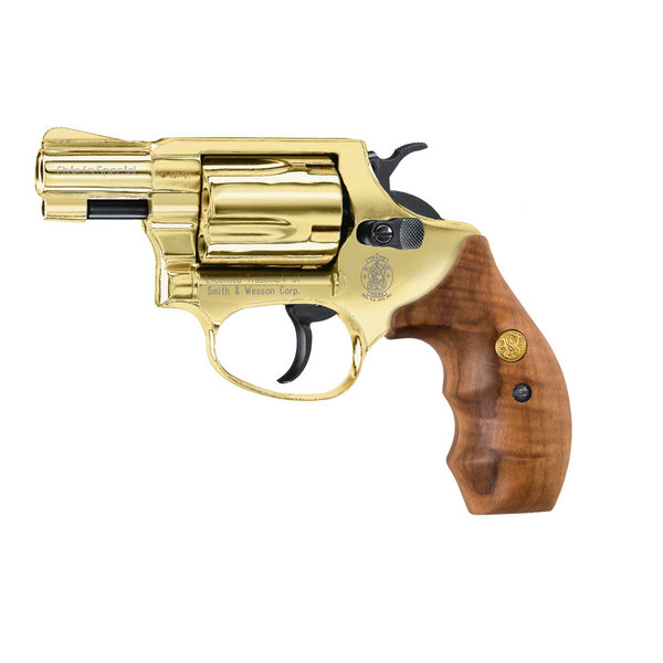 Smith & Wesson Chiefs Special 9 mm R.K. - 24 Karat vergoldet Schreckschusswaffen Revolver