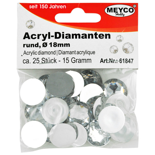 Acryl-Diamanten, Ø 18mm, 15g (ca. 25 Stk)