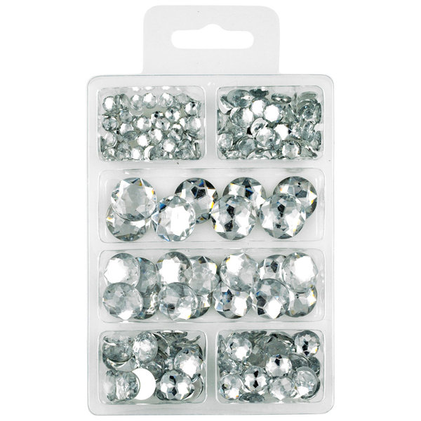 Acryl-Diamanten, Ø 6-18mm, 30g, kristall,