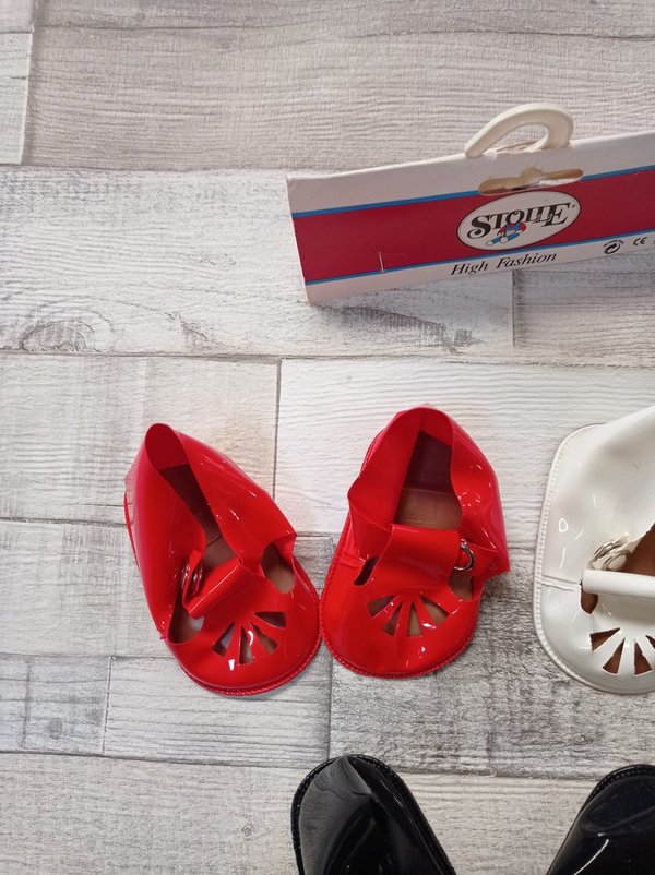 Stolle Vintage Puppenschuhe 8cm / 56 rot